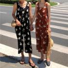Print Wide-leg Jumpsuit / Light Jacket