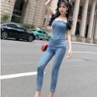 Denim Tube Jumpsuit