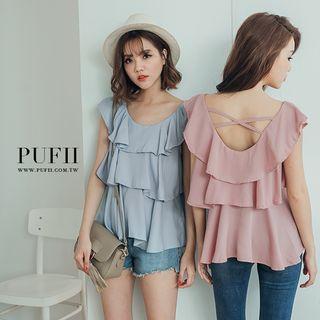 Cross Back Chiffon Top
