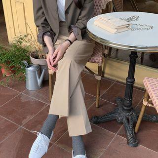 Pintuck-trim Striaght-cut Pants