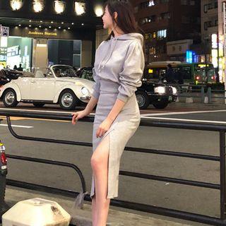 Set: Plain Midi Hoodie + Midi Skirt