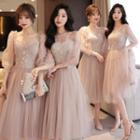 Puff-sleeve A-line Bridesmaid Dress