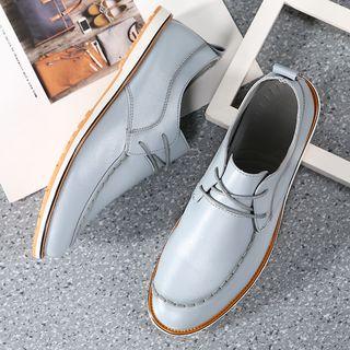 Faux Leather Lace-up Casual Shoes