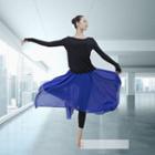 Long-sleeve Dance Top/ Inset Dance Skirt Leggings/ Set