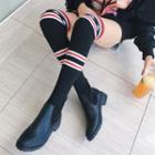 Star Print Low Heel Over-the-knee Boots
