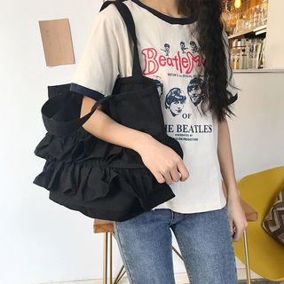 Ruffle Trim Tote Bag