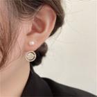 Faux Pearl Alloy Dangle Earring 1 Pair - Silver Stud - White - One Size