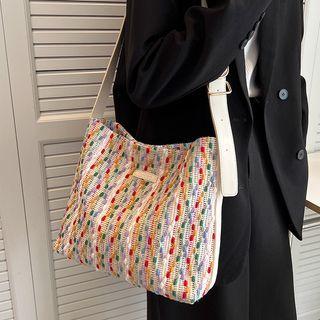 Pattered Crossbody Bag White - One Size