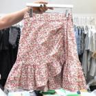 Asymmetrical Ruffle Semi Skirt