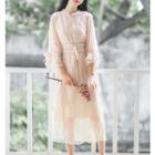Tie-waist Bell-sleeve Dress
