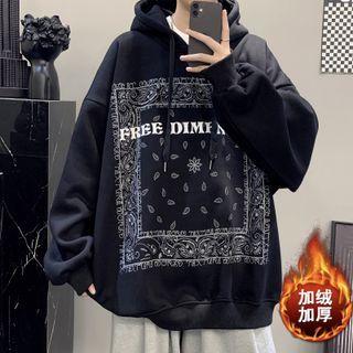 Long-sleeve Print Fleece Hoodie