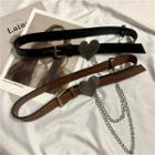 Genuine Leather Chain Heart Belt