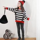 Family Matching Contrast-trim Stripe Sweater