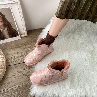Patterned Snow Short Boots