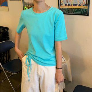 Drawstring Ruched Short-sleeve T-shirt