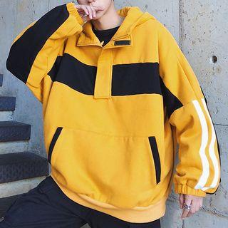 Color-block Fleece Lining Sweatshirt