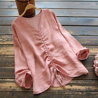 Long-sleeve Drawcord Top
