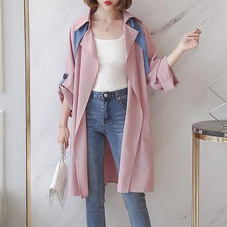 Color Block Open Front Jacket