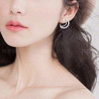 Beaded Moon Earring