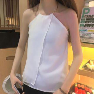 Halter Sleeveless Chiffon Top