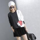 Colorblock Embroidered Pullover