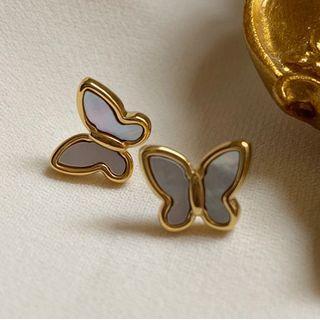 Butterfly Stud Earring 1 Pair - E164 - As Shown In Figure - One Size