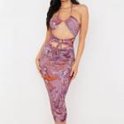 Halter-neck Cutout Midi Bodycon Dress