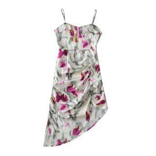 Spaghetti-strap Tie-dyed Asymmetrical A-line Dress