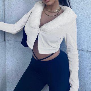 Fluffy Collar Light Jacket