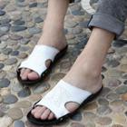 Genuine Leather Perforated Slippers