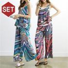 Patterned Matching Cami & Culottes Set