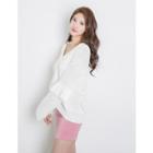 V-neck Frilled-trim Knit Top