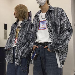 Couple Matching Snake Skin Print Shirt