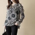 Tie-neck Paisley Chiffon Top