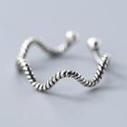 925 Sterling Silver Wavy Open Ring Open Ring - 925 Sterling Silver - One Size