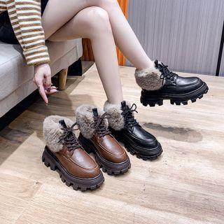 Fleece Cuff Short Snow Boots