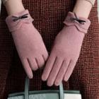 Bow Wool Touchscreen Gloves