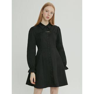Snug Club Slit Flared Shirtdress