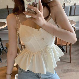 Ruffle Hem Camisole Top / Strappy A-line Dress