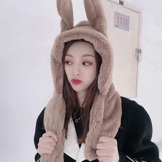 Chenille Rabbit Ear Trapper Hat