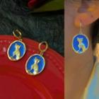 Cat Drop Earring 1 Pair - 1516a - Gold - One Size