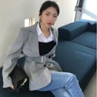 Pinstriped Single-breasted Tie-waist Blazer