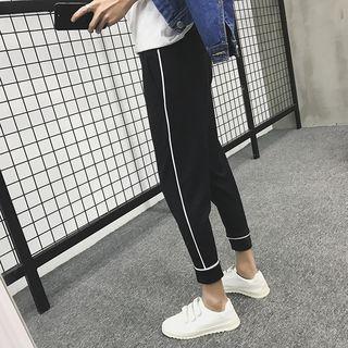 Contrast Trim Cropped Sweatpants