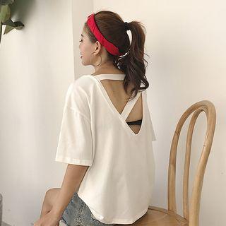 Backless Short-sleeve T-shirt