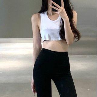 Cropped Tank Top / Boot Cut Pants