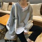 Mock Two-piece Pullover Light Gray - One Size