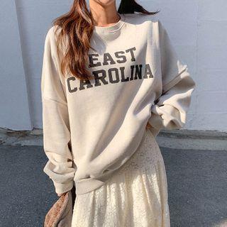 Drop-shoulder Letter Print Sweat Shirt