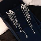 Star Chained Dangle Earring 1 Pair - Silver - One Size