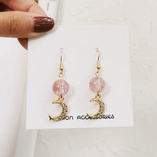 Rhinestone Crescent & Crystal Drop Earring