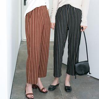 Pinstripe Straight Pants